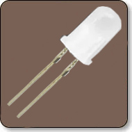 5mm White LED Diode Milky Diffused (120 Degree)