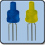 2mm Blue & Yellow Bicolor LED Anode Diffused