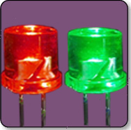 5mm Flat Top Bicolor (2) Leaded Diffused LED - Green & Red