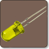 5mm Yellow LED Diode Milky Diffused (120 Degree)
