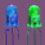 5mm Bicolor Blue & Green LED High Flux Cathode Milky