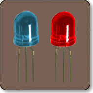 8mm Bicolor Diffused LED - Blue & Red Anode