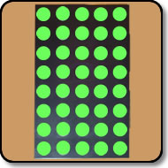 Dot Matrix LED - 5x8 Green Dot Matrix Cathode Row