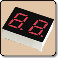 Two Digit Red LED Display - Double 0.4 Inch (10.16mm) Cathode