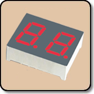 7 Segment Red LED Gray Background - Double 1.0 Inch (25.40mm) Cathode