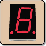 One Digit 0.8 Inch 7 Segment Red LED Display - Black Surface Cathode