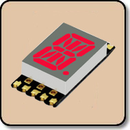 SMD Alpha Numeric Red LED Gray Background -  0.4 Inch (10.20mm) Cathode 
