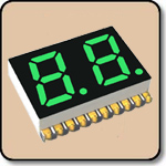SMD 7 Segment Green LED Display -  Double Digit 0.2 Inch (5.08mm) Anode