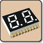 SMD 7 Segment White LED Display -  Double Digit 0.4 Inch (10.16mm) Anode