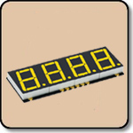 SMD 7 Segment Yellow LED Display -  Four Digit 0.39 Inch (10.00mm) Anode