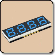 SMD 7 Segment Blue LED Display -  Four Digit 0.2 Inch (5.08mm) Anode