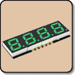 SMD 7 Segment Green LED Display -  Four Digit 0.3 Inch (7.62mm) Anode