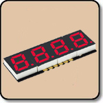 SMD 7 Segment Red LED Display -  Four Digit 0.3 Inch (7.62mm) Cathode