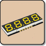 SMD 7 Segment Yellow LED Display -  Four Digit 0.2 Inch (5.08mm) Anode