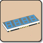 SMD 7 Segment Blue LED Gray Background - Four Digit 0.56 Inch (14.20mm) Anode