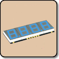 SMD 7 Segment Blue LED Gray Background -  Four Digit 0.39 Inch (10.00mm) Anode