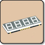 SMD 7 Segment White LED Gray Background - Four Digit 0.56 Inch (14.20mm) Anode
