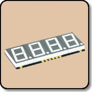 SMD 7 Segment White LED Gray Background -  Four Digit 0.39 Inch (10.00mm) Anode