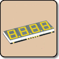 SMD 7 Segment Yellow LED Gray Background -  Four Digit 0.39 Inch (10.00mm) Anode