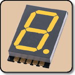 SMD 7 Segment Yellow LED Display -  Single 0.39 Inch (10.00mm) Cathode
