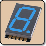 SMD 7 Segment Blue LED Display -  Single 0.4 Inch (10.16mm) Anode