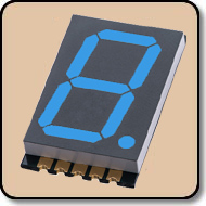 SMD 7 Segment Blue LED Display -  Single 0.4 Inch (10.16mm) Cathode