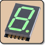 SMD 7 Segment Green LED Display -  Single 0.4 Inch (10.16mm) Anode
