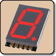 SMD 7 Segment Red LED Display -  Single 0.3 Inch (7.62mm) Anode