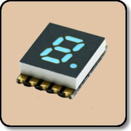 SMD 7 Segment Blue LED Display -  Single 0.28 Inch (7.0mm) Anode