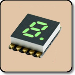 SMD 7 Segment Green LED Display -  Single 0.28 Inch (7.0mm) Cathode