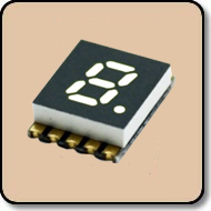 SMD 7 Segment White LED Display -  Single 0.2 Inch (5.08mm) Anode