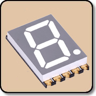 SMD 7 Segment White LED Gray Background -  Single 0.56 Inch (14.20mm) Cathode