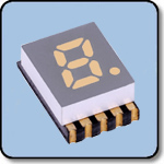 SMD 7 Segment Amber LED Gray Background -  Single 0.2 Inch (5.08mm) Cathode 