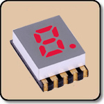 SMD 7 Segment Red LED Gray Background -  Single 0.2 Inch (5.08mm) Cathode 