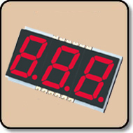 SMD 7 Segment Red LED Display -  Three Digit 0.56 Inch (14.20mm) Anode