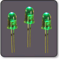 5mm Wide Angle Green LED - Super Bright (60 Degree)