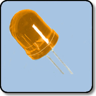 10mm 12V LED - 12VDC Yellow LED
