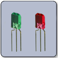 2mm x 5mm Rectangular Bicolor Green & Red LED Diffused Cathode