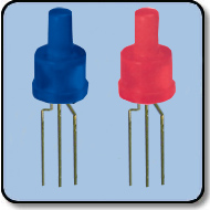 2mm Bicolor Blue & Red LED Anode Diffused