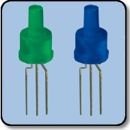 2mm Bicolor Green & Blue LED Anode Diffused