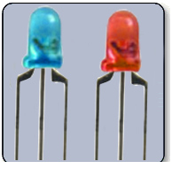 3mm Bicolor Diffused LED -  Blue & Red Anode