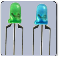 3mm High Flux Bicolor Blue & Green LED Anode Milky