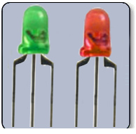 3mm Green & Red  Bicolor Diffused LED Diode (common Anode)