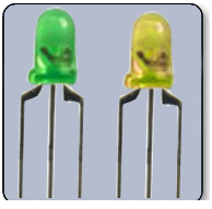3mm Green & Yellow High Flux Bicolor LED Anode Milky