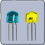 5mm Blue & Yellow Bicolor LED Anode 145 Degree