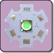 3W SMD LED Green - High Power 3W SMD 140 Degree 20mm Heat Sink