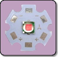 3W SMD LED Red 20mm Heat Sink