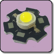3W Yellow Power LED 60 Degree 20mm Heat Sink