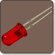 12V LED 5mm - 12VDC Red Color Diffused 120 Degree