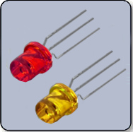 3mm Flat Top Clear LED - Red & Yellow Cathode